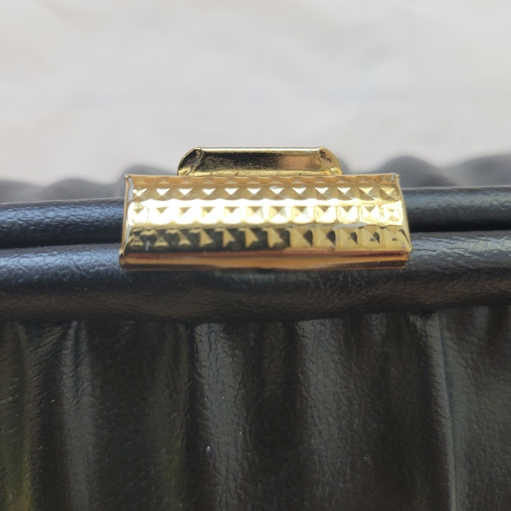Vintage Black‎ Leather Clutch Bag - Picture 2 of 6